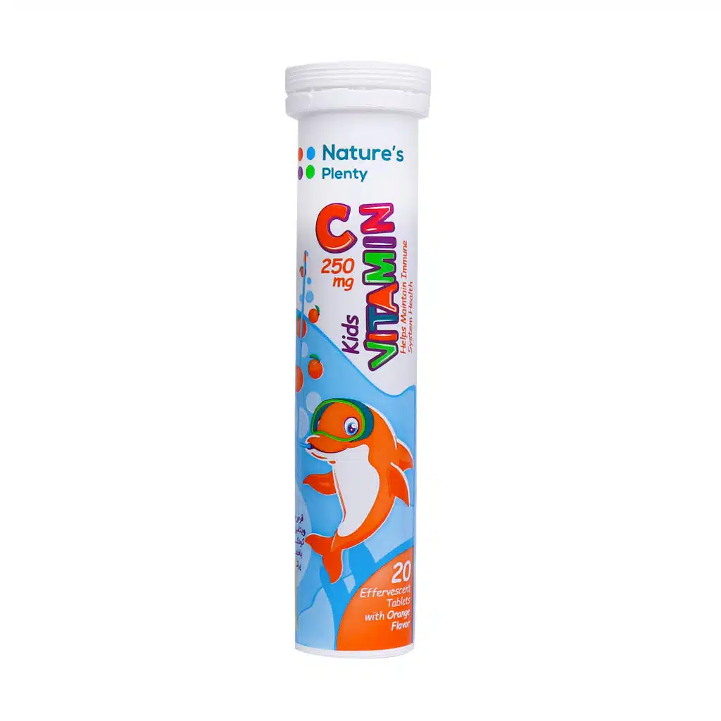 Natures-Plenty-Vitamin-C-Kids-20-Effervescent-Niazpharma.com قرص جوشان سی کودکان 250 م.گ نیچرز پلنتی با طعم پرتقال - Image 1