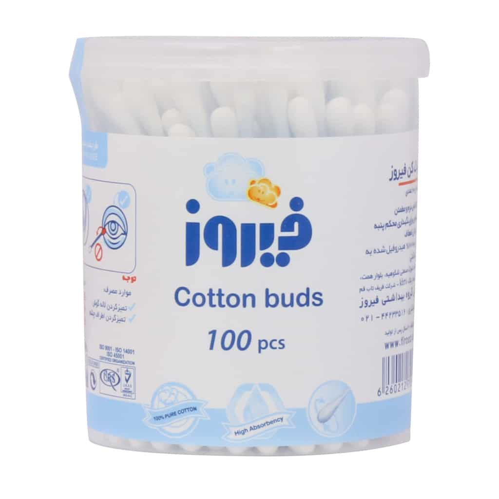 firooz-cotton-buds-100-pcs-niazpharma.com-1 گوش پاک کن فیروز 100 عدد - Image 1